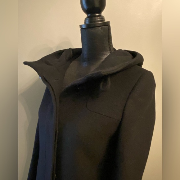 New Artizia Babaton Italian Virgin Wool & Cashmere Lined Coat Jacket Black XS - Picture 2 of 7